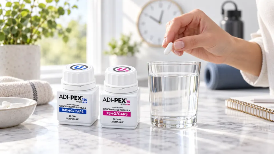 ADI-PEX-Kapseln neben beiden Packungen
